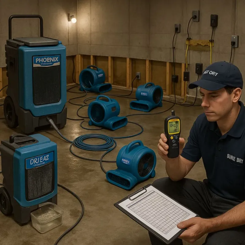Structural Drying and Dehumidification process in Aurora, IN